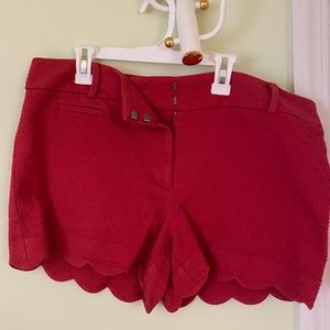 Loft pink scallop shorts